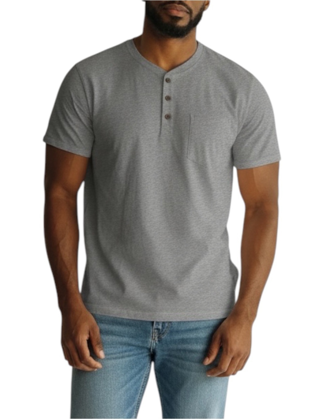 Duluth Trading Co Gray Short-Sleeve Henley with Pocket Size 2X